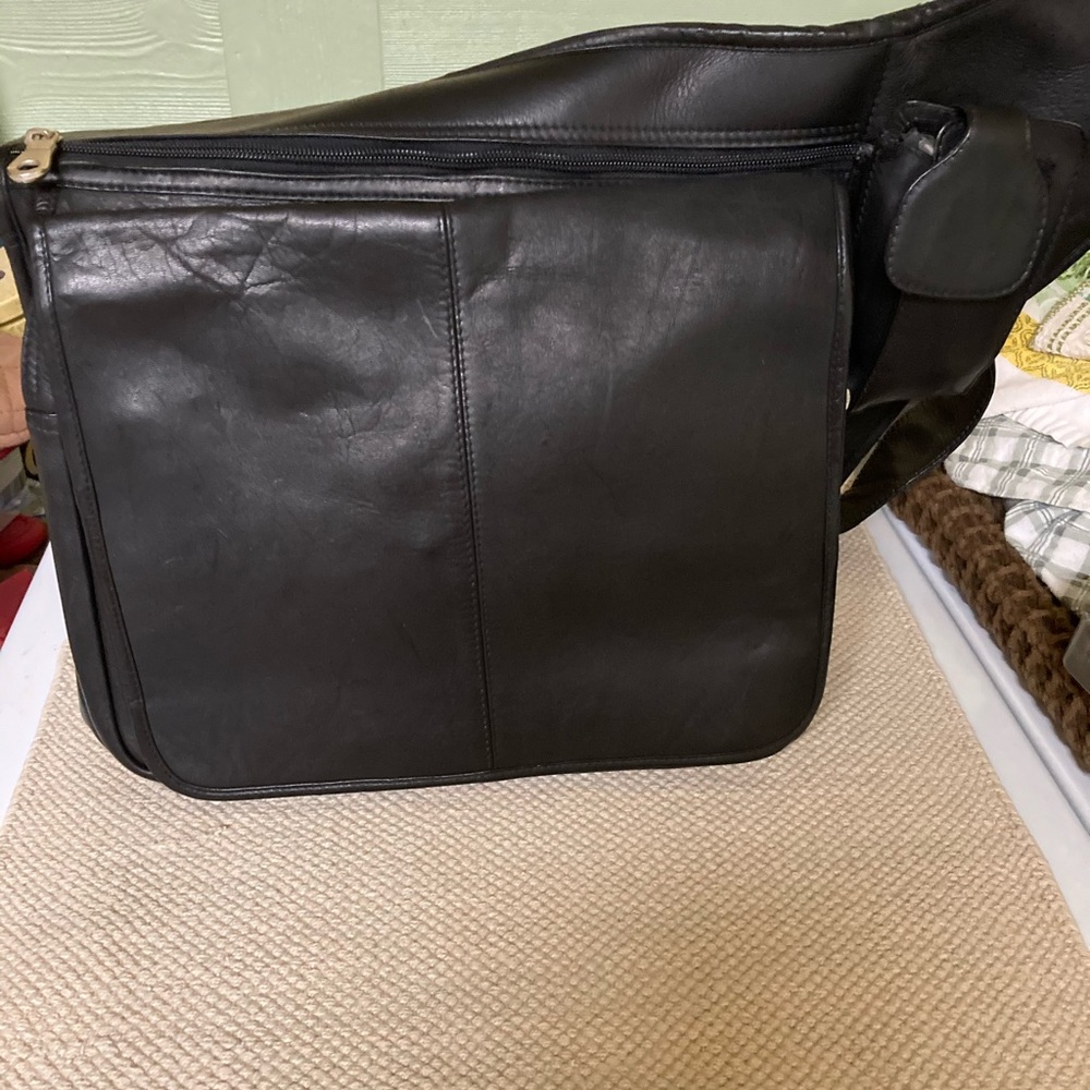 Black Leather Saddle Bag